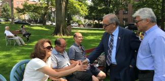 Assemblyman Anthony D’Urso greets constituents at the SHAI picnic. (Photo courtesy of Assemblyman Anthony D'Urso's office)