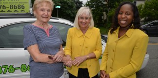 North Hempstead Supervisor Judi Bosworth and Council Member Viviana Russell with Project Independence Member resident Loretta Ammann. (Photo courtesy of the Town of North Hempstead)