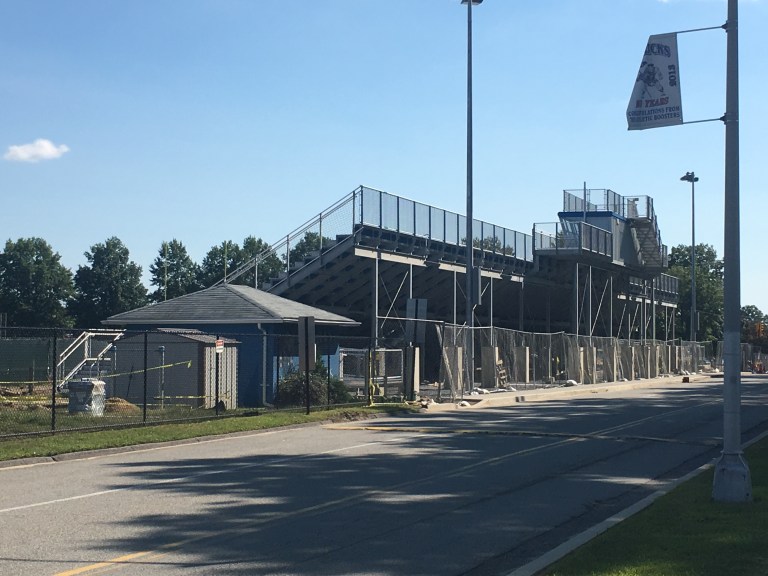 Herricks stadium seating and comfort station expected in time for Oct. 13 home game