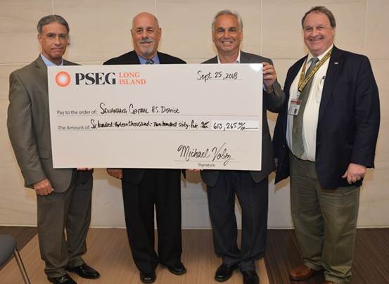 Sewanhaka board presented with PSEG check