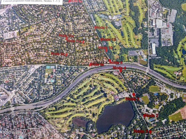 ExteNet Systems is proposing installing 13 cell nodes throughout Lake Success, the bulk of which would run along or near Lakeville Road. (Photo from ExteNet Systems)