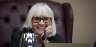 Town Supervisor Judi Bosworth, pictured here at a previous meeting, credited the Aaa bond rating to conservative budgeting and "focused" efforts by her financial team. (Photo by Janelle Clausen)