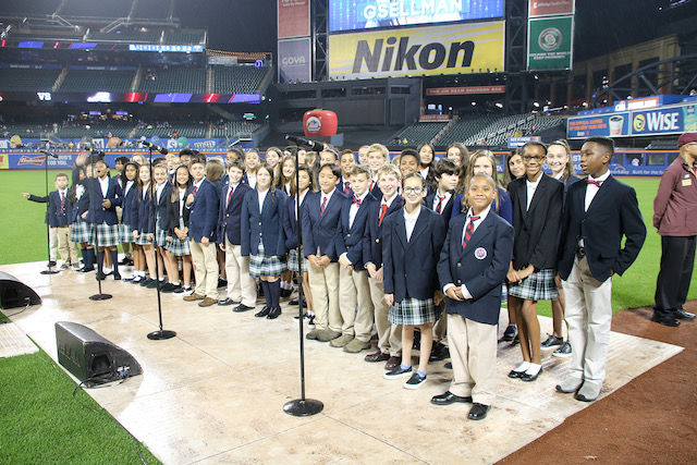 Buckley Country Day School sings National Anthem at Citi Field