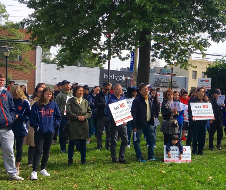 Protesters rally against proposed marijuana dispensary