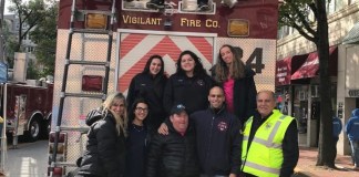 Members of the Vigilant Fire Company participated in the annual Great Neck Plaza AutoFest and Street Festival. (Photo courtesy of Josh Charry)