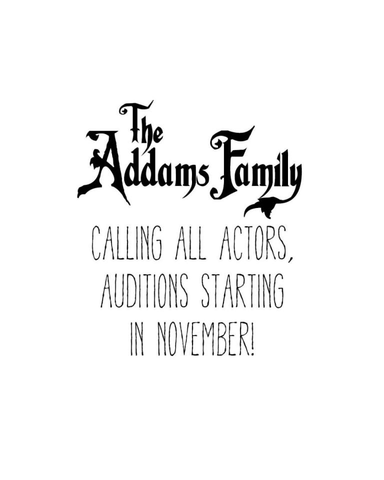 Open auditions for Addams Family at Community Synagogue