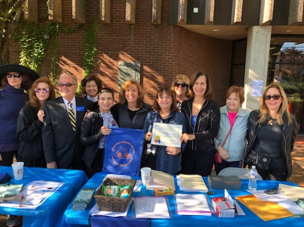 Politicians, residents and organizers gathered in Great Neck Plaza to walk for education on Sunday morning. (Photo courtesy of the Great Neck Student Aid Fund)