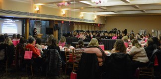 More than 100 women went to Temple Beth-El to attend an event about breast cancer hosted by Hadassah on Wednesday night. (Photo by Janelle Clausen)