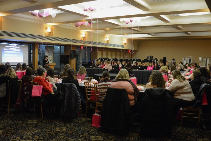 More than 100 women went to Temple Beth-El to attend an event about breast cancer hosted by Hadassah on Wednesday night. (Photo by Janelle Clausen)