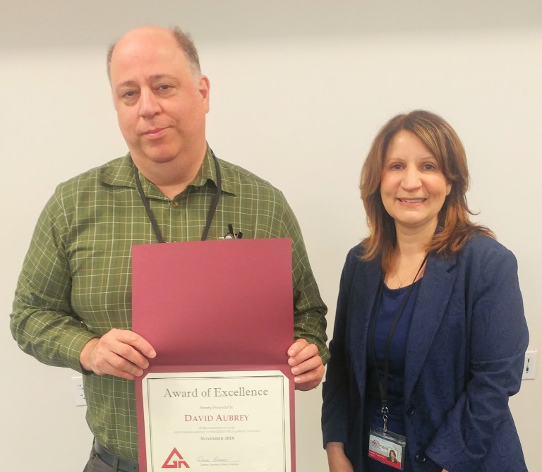 David Aubrey wins Great Neck Library award for excellence
