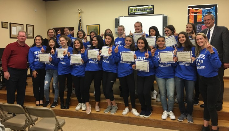 Herricks board recognizes varsity soccer team
