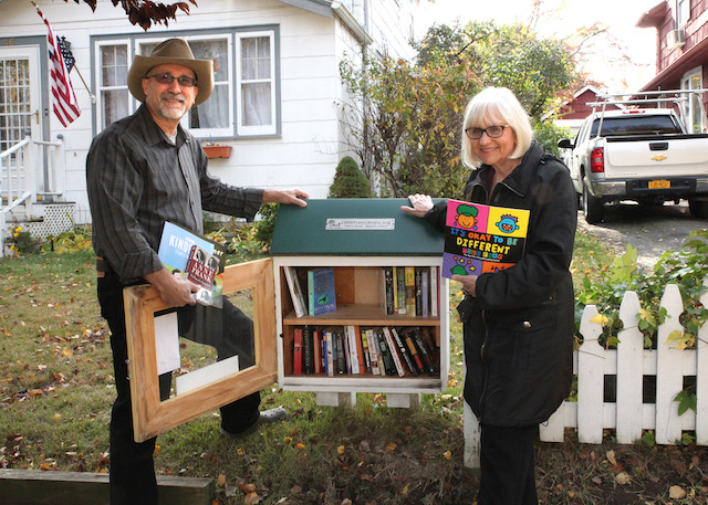 Bosworth donates books to Town’s Little Free Libraries
