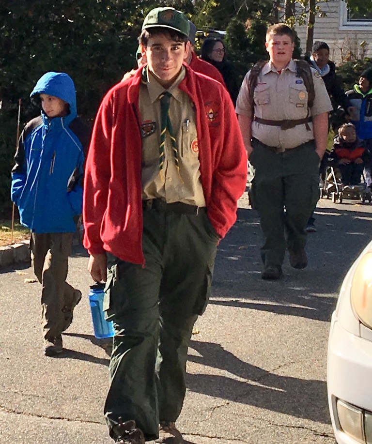 Scouts brave cold for Ten Commandment Hike on Black Friday