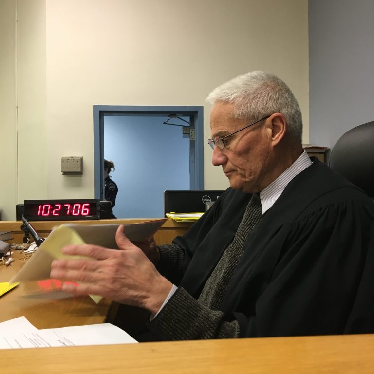 Fairgrieve teaching law from the bench in final term
