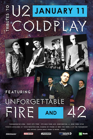 Tribute bands to play the music of U2 and Coldplay