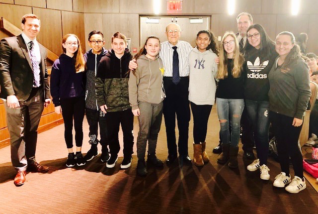Carey eighth-graders learn from Holocaust survivor Irving Roth