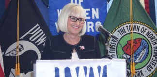 Supervisor Judi Bosworth delivers remarks at last year’s State of the Town address. (Photo courtesy of the Town of North Hempstead)