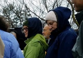 Several people braved rain to attend Elizabeth Allen’s funeral. (Photo by Janelle Clausen)