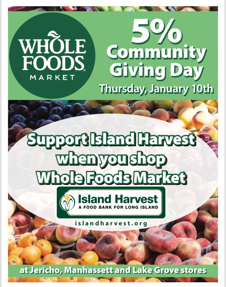 Whole Foods Market Community Giving Day to benefit Island Harvest Food Bank Whole Foods Market Community Giving Day to benefit Island Harvest Food Bank