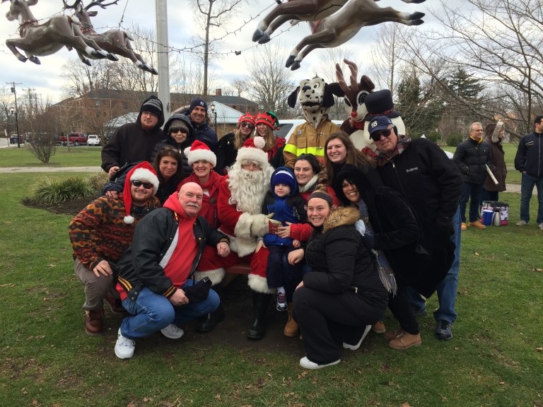 Santa visits the Village Green in Great Neck