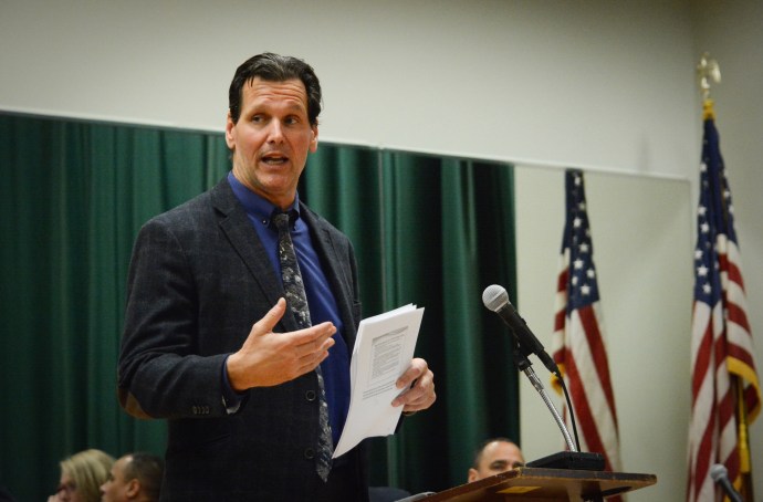 David Zewatson discusses the school district's recreational programs. (Photo by Janelle Clausen)