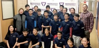 Math teams from North Middle and South Middle at the MATHCOUNTS competition at North Middle School on Feb. 2. (Photo courtesy of the Great Neck Public Schools)