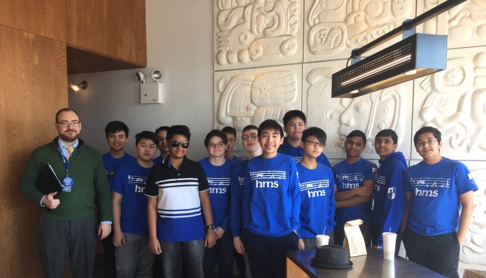 Herricks Middle School’s Lower Voices Chamber Choir performed at the Herricks Community Center for the Senior Community. (Photo courtesy of Herricks Public Schools)