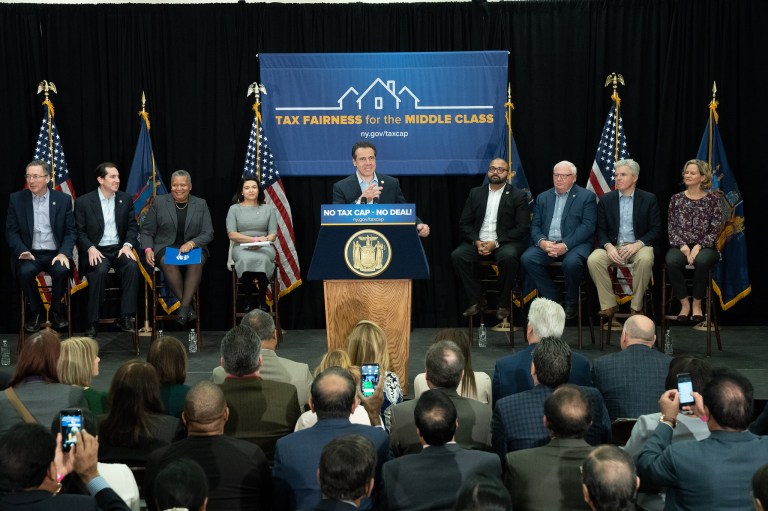 State Dems rally behind Gov. Cuomo for permanent tax cap