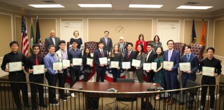 Supervisor Judi Bosworth and The Town Board with the North Hempstead Regeneron Science Talent Search finalist and semi-finalists. (Photo courtesy of the Town of North Hempstead)