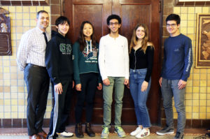 North High School’s Finalists are congratulated by Principal Daniel Holtzman. (Photo courtesy of the Great Neck Public Schools)