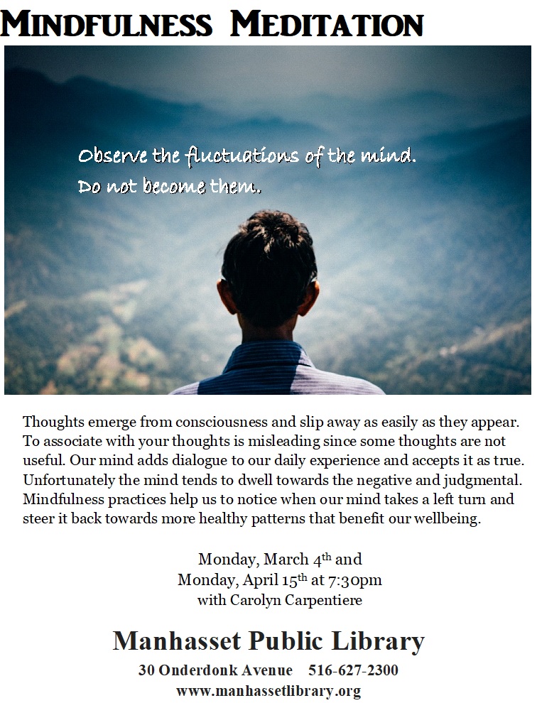 Coming up at the Manhasset Library Coming up at the Manhasset Library