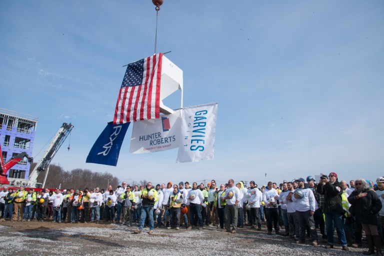 The Beacon at Garvies Point topping-out ceremony salutes local businesses The Beacon at Garvies Point topping-out ceremony salutes local businesses