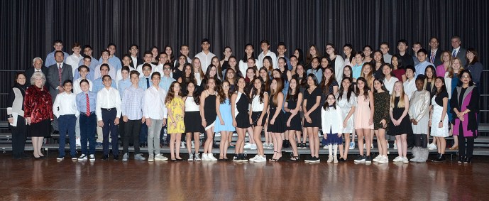 North Middle students were recognized by the Board of Education. (Photo by Irwin Mendlinger)