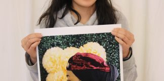 National Gold Key Award recipient Kiele Hwee with her award-winning photograph. (Photo courtesy of Great Neck Public Schools)