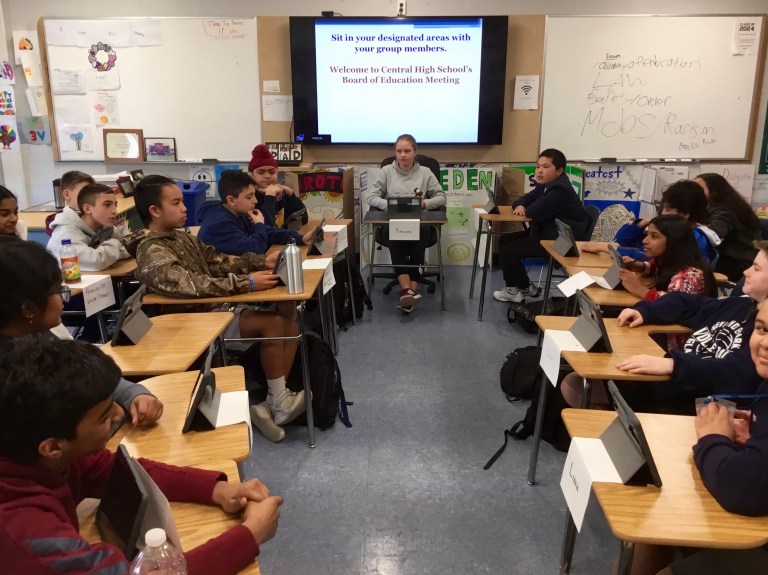 New Hyde Park students reenact history