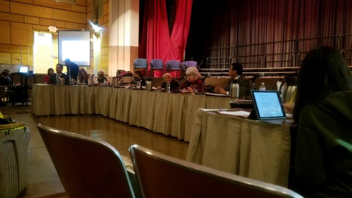 The Great Neck Board of Education adopted a $234.4 million budget on Tuesday night, while facing criticism for facility fee hikes from CYO basketball program users. (Photo by Janelle Clausen)