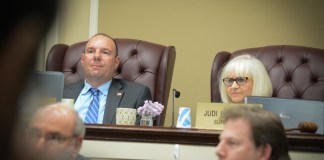 Councilman Peter Zuckerman and Town Supervisor Judi Bosworth suggested the applicant meet with neighbors to resolve their differences. (Photo by Janelle Clausen)