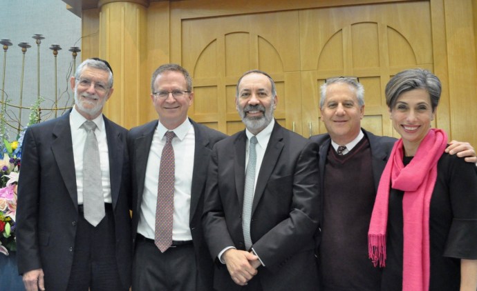 Rabbis Yaacov Lerner, Howard Stecker, Dale Polakoff, Meir Feldman and Tara Feldman participated in the annual Rabbic Dialogue on Sunday morning, underscoring the importance of unity in an era of increasing anti-Semitism. (Photo by Samuel Glasser)