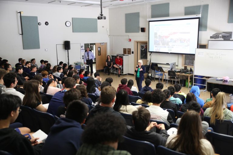 Bosworth attends Great Neck South career day