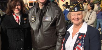 Councilwoman Lee Seeman, Grand Marshal Col. David M. Lange, and Great Neck Parade Committee Chair Louise McCann.