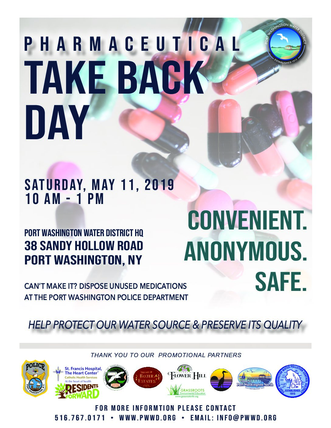 Port Washington Water District hosts Pharmaceutical Take Back Day Port Washington Water District hosts Pharmaceutical Take Back Day
