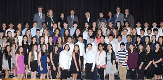 The Great Neck Board of Education recognized more than South Middle School students. (Photo by Irwin Mendlinger)