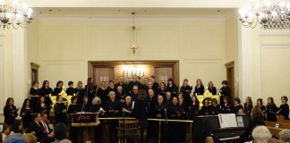 The 58-member Shireinu Choir will perform for the community on June 2 at Great Neck North High School. They recently performed at Temple Israel of Great Neck, as seen above. (Photo courtesy of Shireinu Choir of Long Island)