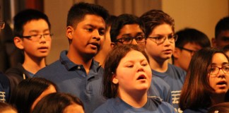 Herricks students sing at the Oyster Bay Three Choirs Festival. (Photo courtesy of Herricks Public Schools)