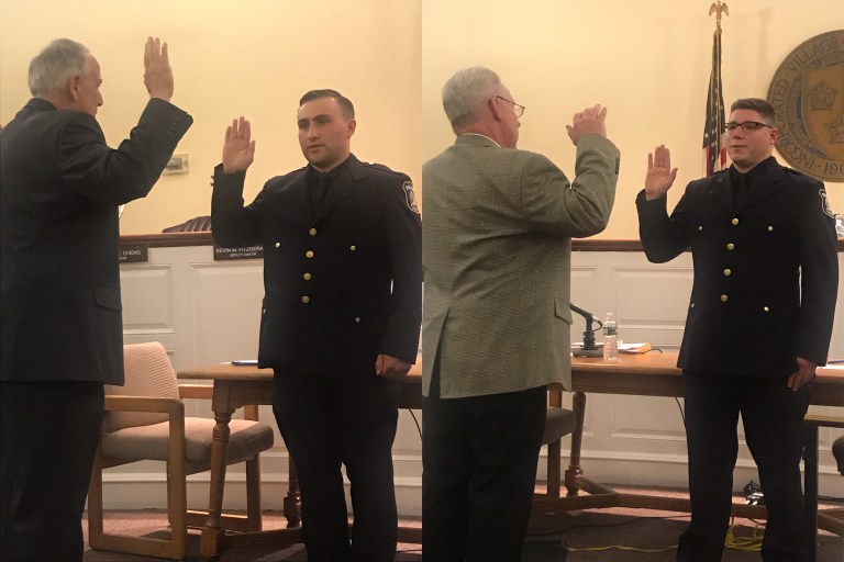 Floral Park Board of Trustees swears in two new police officers