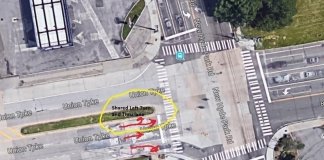 The New York State Department of Transportation approved a left turn lane for Union Turnpike onto New Hyde Park Road, which civic association members said is critical for fixing major traffic issues. (Photo courtesy of the Lakeville Estates Civic Association)