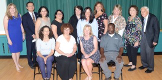 The school board and administrators recognized 25-year employees of the Great Neck Public Schools. (Photo by Irwin Mendlinger)