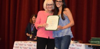 Town Supervisor Judi Bosworth and Civic Award honoree Amanda Shirazi. (Photo courtesy of Town of North Hempstead)