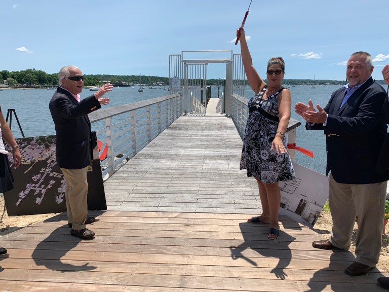 Manorhaven officials cut the ribbon for Morgan’s Dock Park