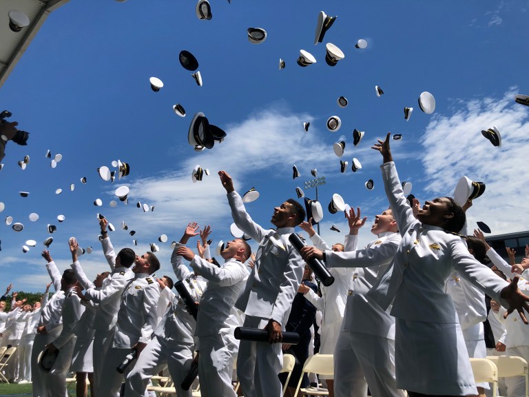 Speakers urge USMMA grads to fight complacency, persevere